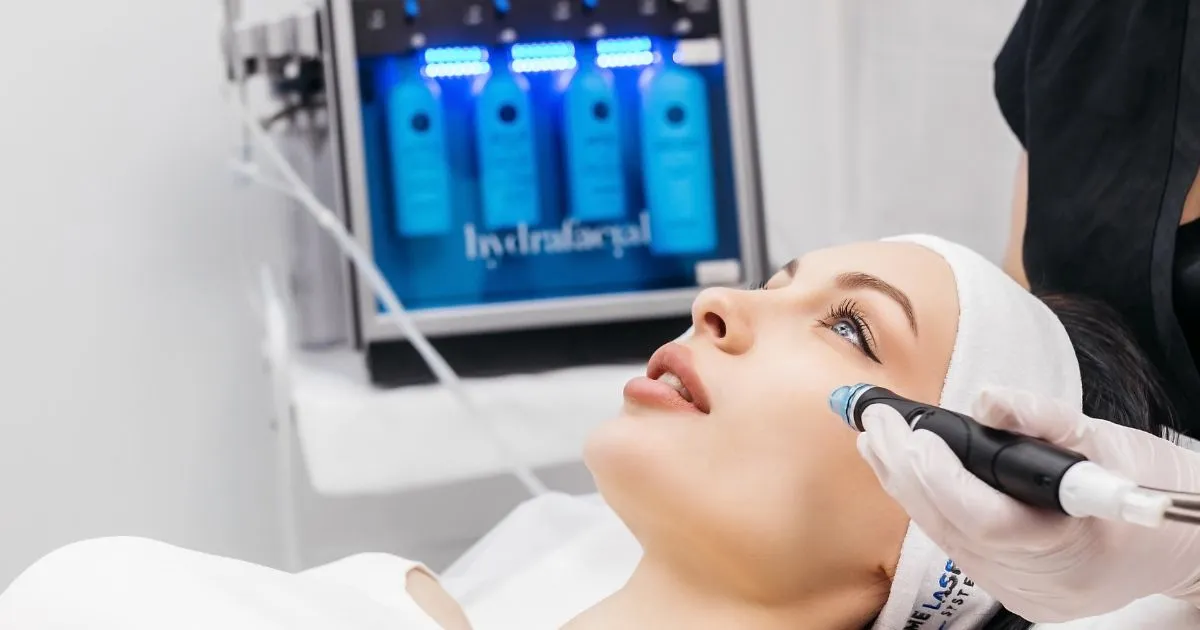Woman getting a HydraFacial treatment in Mapleton and Heber City, UT